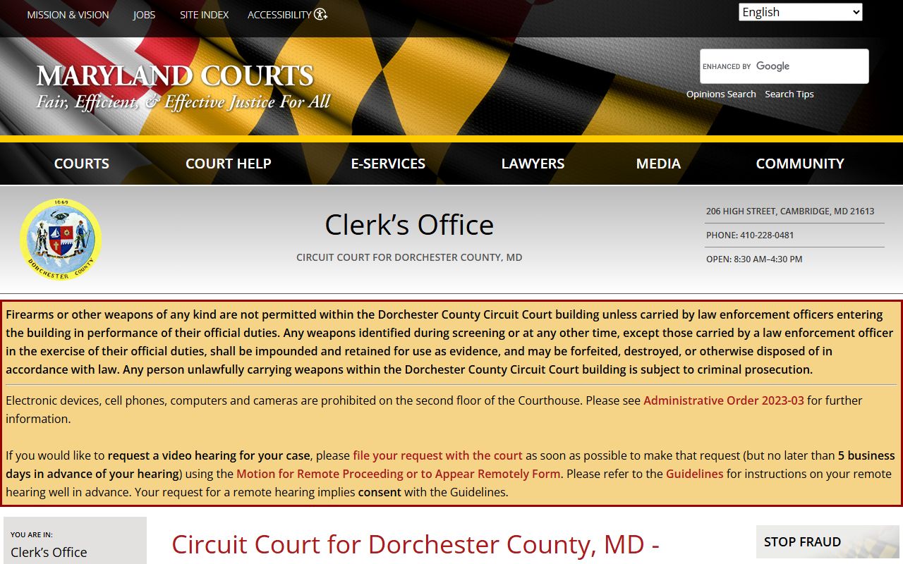 dorchester county circuit court clerk records cambridge maryland