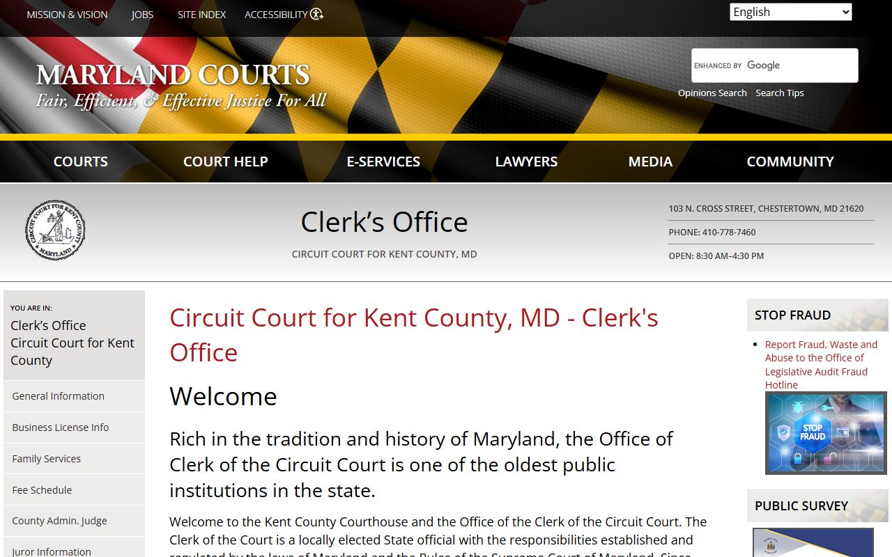 kent county traffic court records circuit court clerk information page