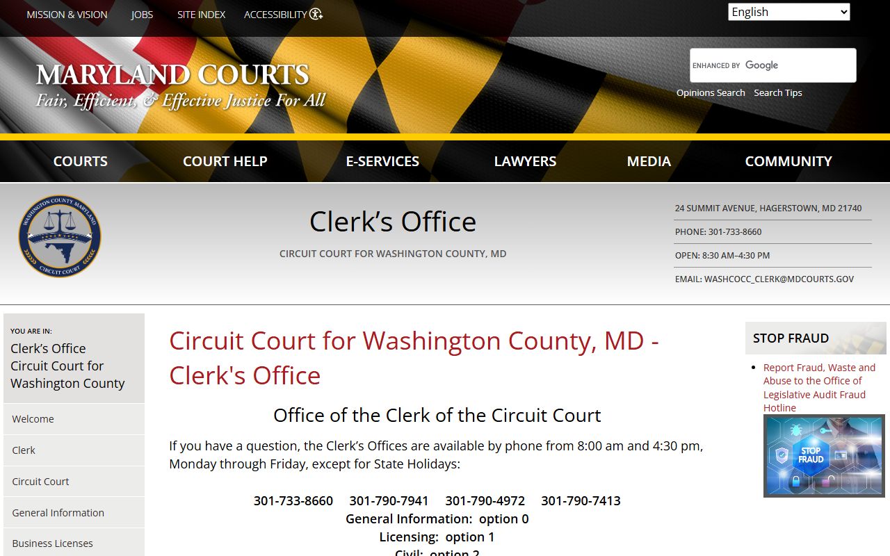 washington county traffic court records circuit court clerk page